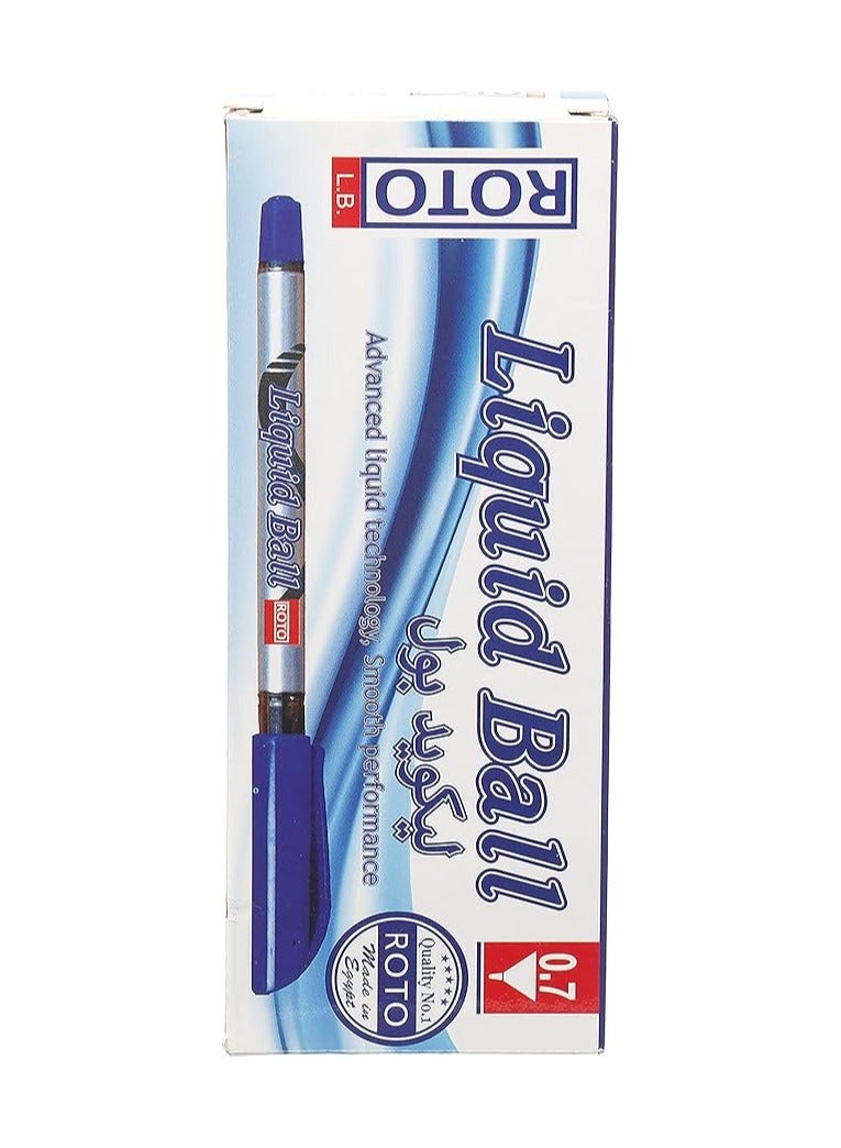 Roto Roto 0.7mm Liquid Ballpoint Pen (Blue) - Set of 12 Pieces