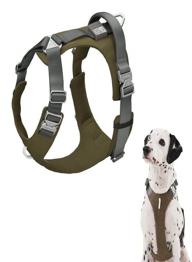 سرج كلاب BuddyArmor شديد التحمل مضاد للشد مع مقبض، مشبك من سبيكة معدنية مضاد للضياع مزود برمز الاستجابة السريعة، سترة نايلون قابلة للتعديل للتحكم في الكلاب المتوسطة والكبيرة الحجم أثناء المشي والتدريب (رمادي فضائي، مقاس XL) - Image 1