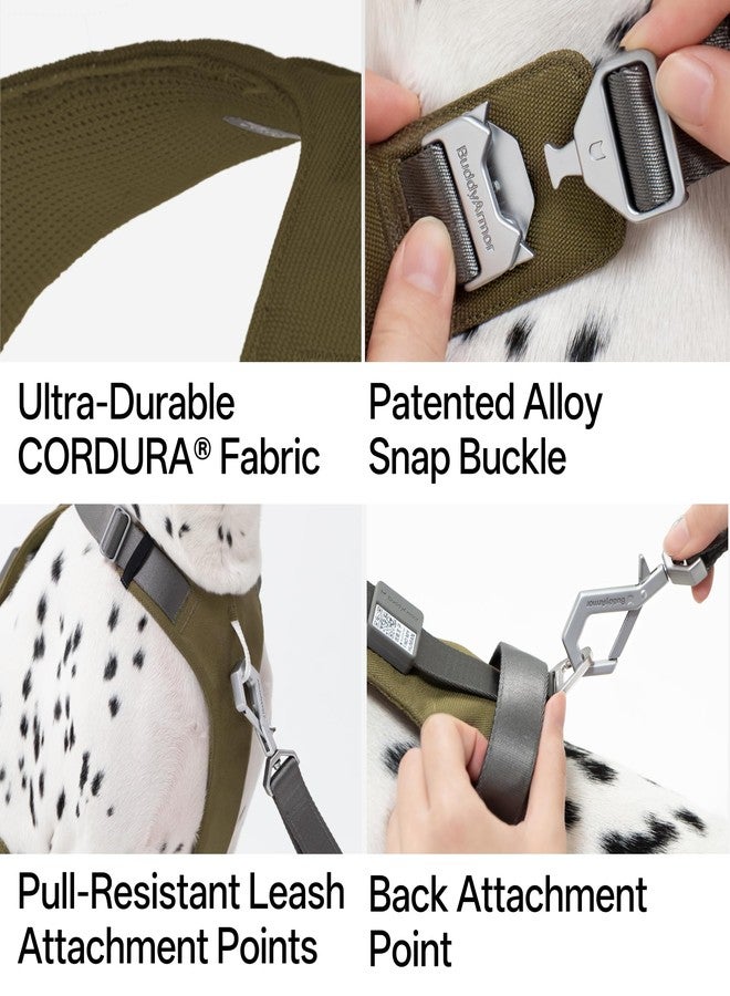 سرج كلاب BuddyArmor شديد التحمل مضاد للشد مع مقبض، مشبك من سبيكة معدنية مضاد للضياع مزود برمز الاستجابة السريعة، سترة نايلون قابلة للتعديل للتحكم في الكلاب المتوسطة والكبيرة الحجم أثناء المشي والتدريب (رمادي فضائي، مقاس XL) - Image 5