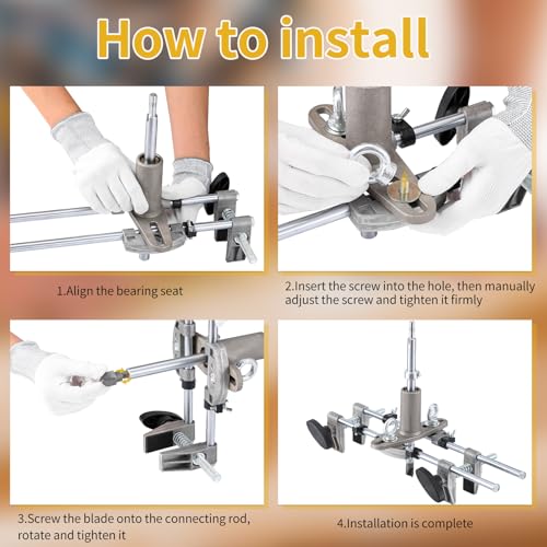 GQGP Door Mortise Lock Jig, Door Lock Installation Kit with 18mm 22mm 25mm Tungsten Steel Cutters, Door Lock Hole Opener Kit, Mortising Machine Mortise Jig Lock Mortiser for Carpenter on Wooden Doors - Image 5