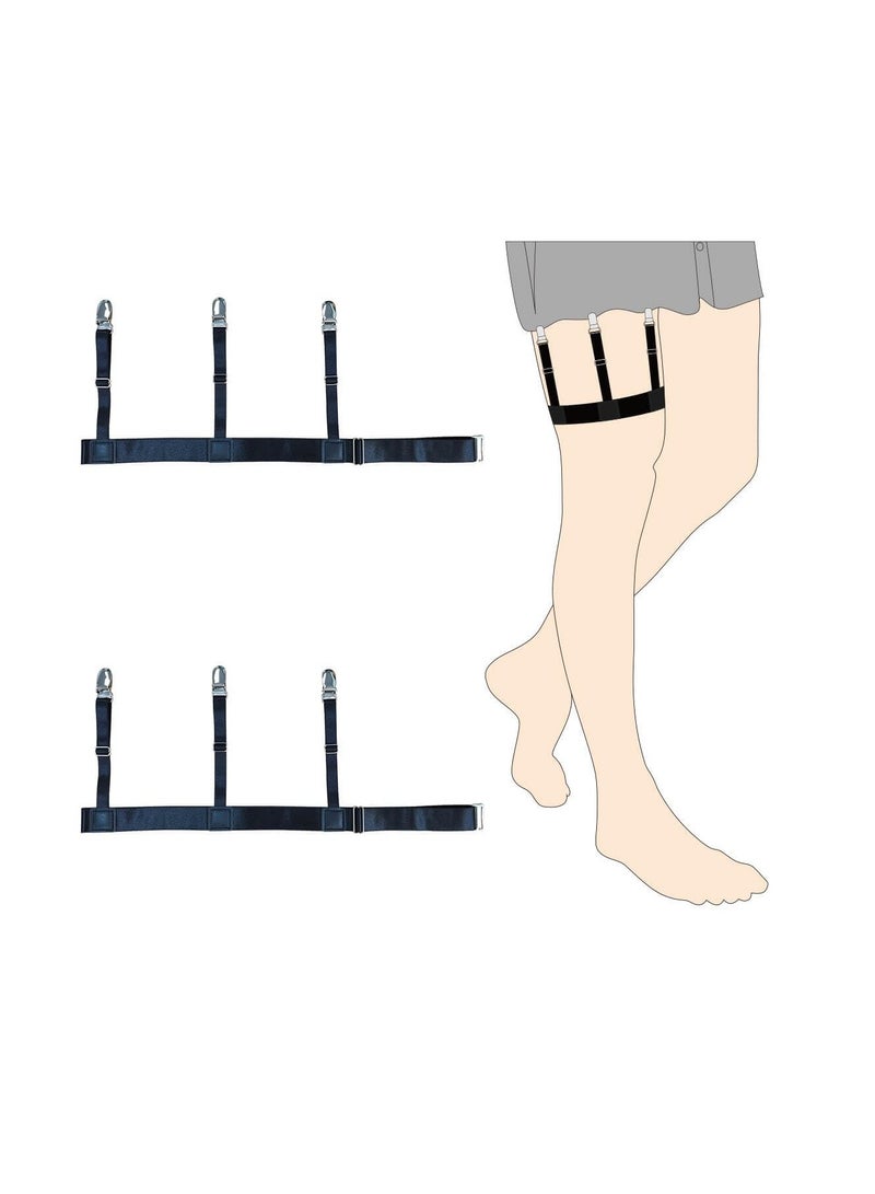 Mens Shirt Stays Shirt Holder Straps Non-slip Locking Clamps Clips - Image 1