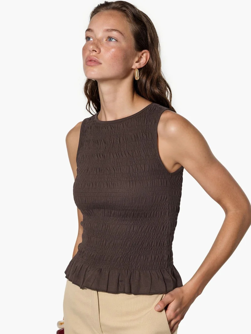 بوسيم BUSEM Textured Frilly Shell Top