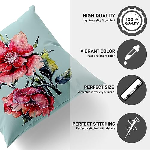 HOOPY Canvas Set of 5 Designer Decorative Throw Pillow/Cushion Covers (16 inch x 16 inch, Floral Wreath Print), Multicolor - Image 3