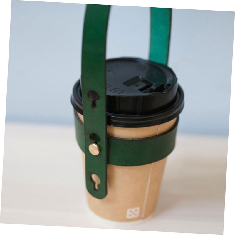2Pcs Portable Insulated Coffee Sleeve Cup Carrier Lightweight PU Leather Drink Holder - Image 5