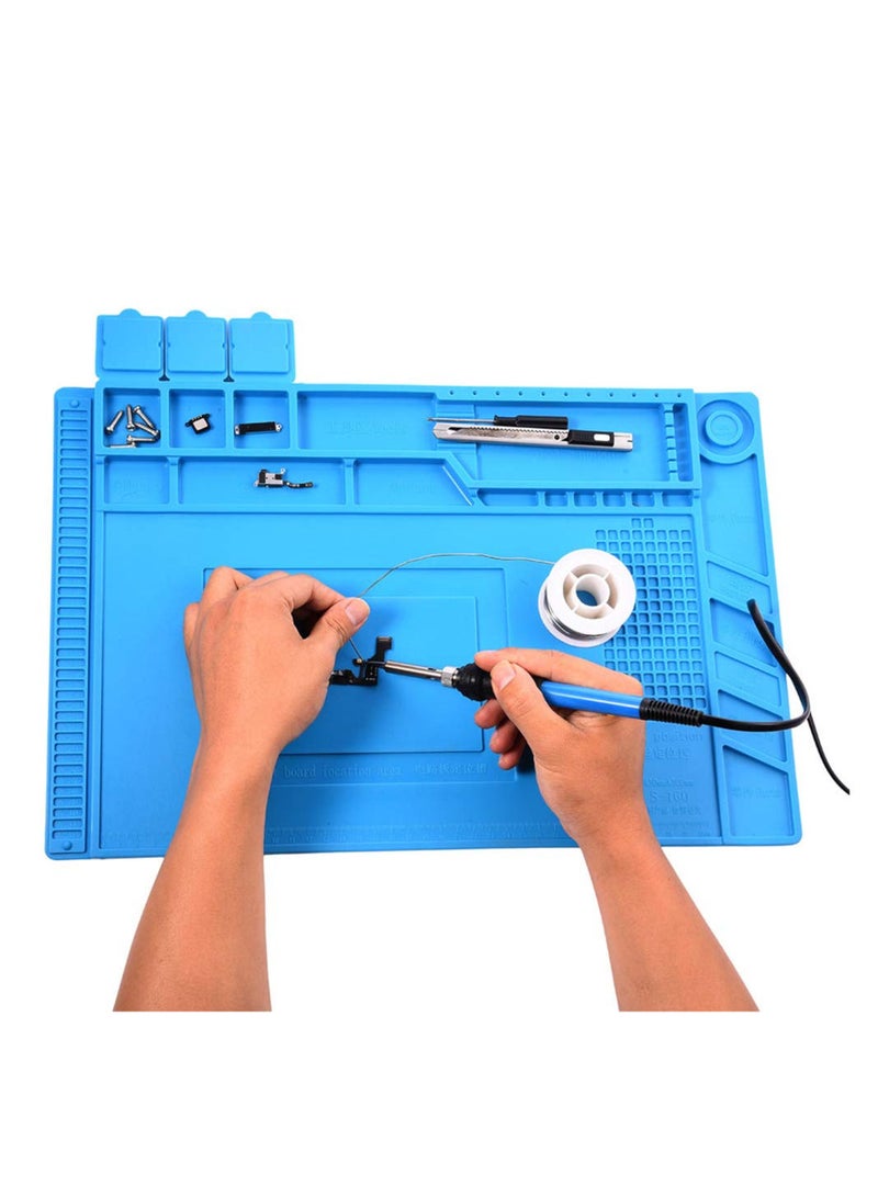 S-160 Mobile Phone and Computer Maintenance Silicone Pad High Temperature Resistant Insulation Pad Anti Static Table Pad with Magnetic Screw Pad  - Image 1