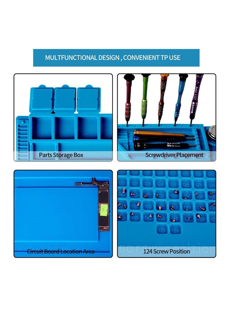 S-160 Mobile Phone and Computer Maintenance Silicone Pad High Temperature Resistant Insulation Pad Anti Static Table Pad with Magnetic Screw Pad  - Image 4