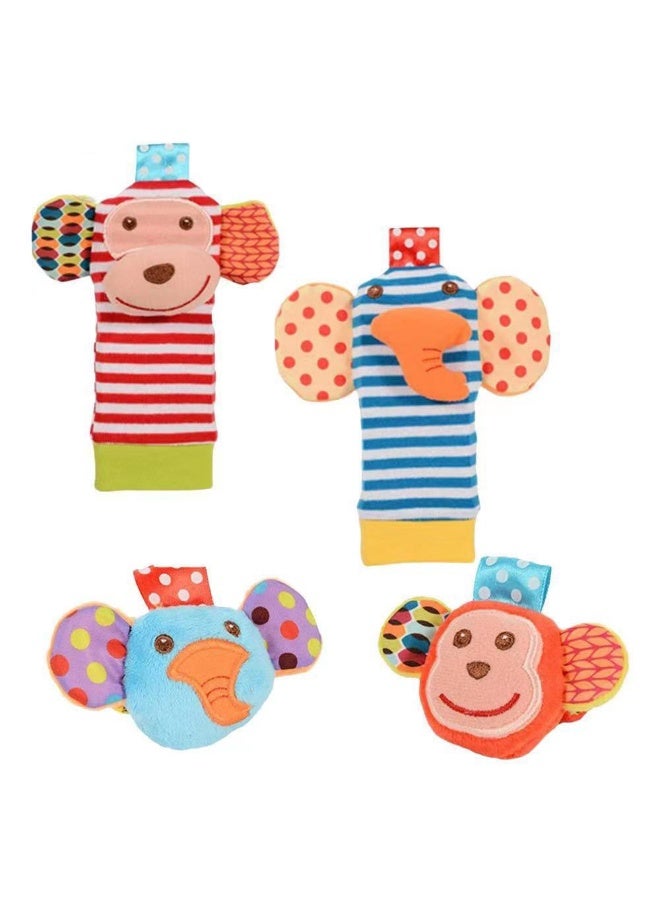 مجموعة ألعاب خشخيشات وجوارب للرضع مكونة من أربع قطع للأطفال - Image 1