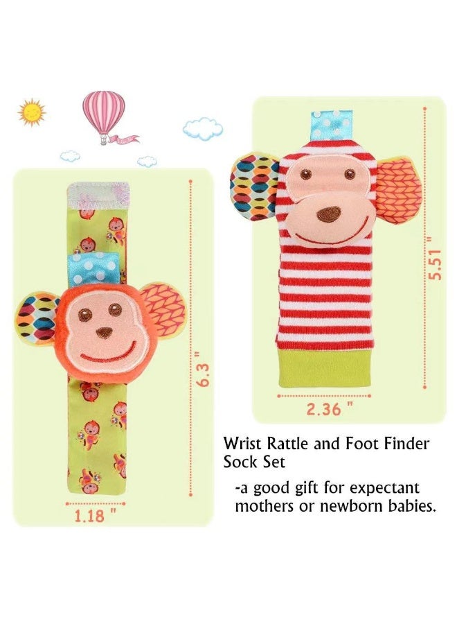 مجموعة ألعاب خشخيشات وجوارب للرضع مكونة من أربع قطع للأطفال - Image 3