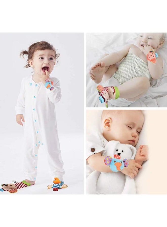 مجموعة ألعاب خشخيشات وجوارب للرضع مكونة من أربع قطع للأطفال - Image 2