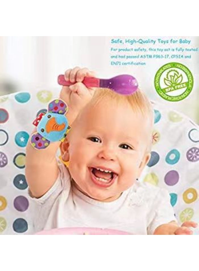 مجموعة ألعاب خشخيشات وجوارب للرضع مكونة من أربع قطع للأطفال - Image 4