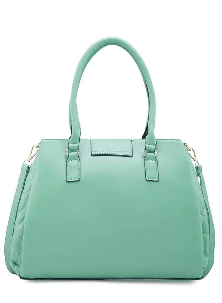 CAPRESE Caprese Sabrina Satchel, Medium- MINT | Solid Designed Shoulder Bag for Women with Adjustable/Detachable Sling Strap | Secure Front Lock | Perfect for Office & Daily Use