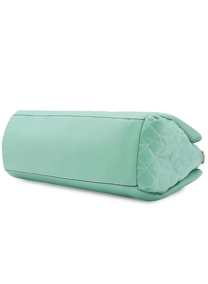 CAPRESE Caprese Sabrina Satchel, Medium- MINT | Solid Designed Shoulder Bag for Women with Adjustable/Detachable Sling Strap | Secure Front Lock | Perfect for Office & Daily Use