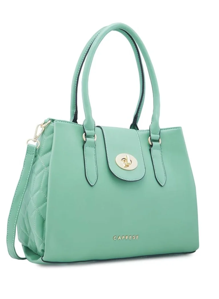 CAPRESE Caprese Sabrina Satchel, Medium- MINT | Solid Designed Shoulder Bag for Women with Adjustable/Detachable Sling Strap | Secure Front Lock | Perfect for Office & Daily Use