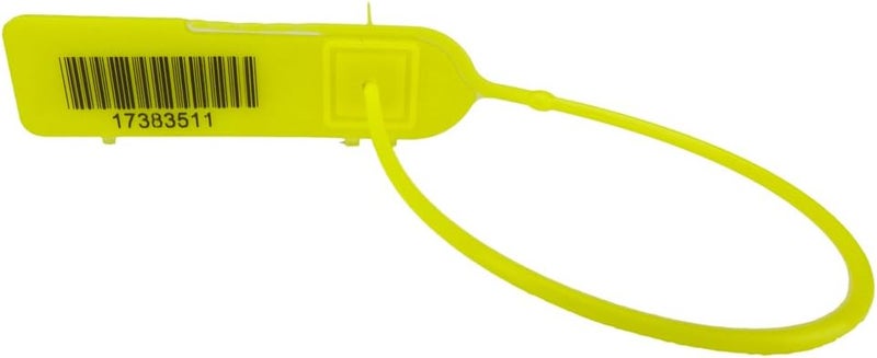 CAROUSELCHECKS Yellow Pull-Tight Barcode Security Seals 8'', 50 Seals - Image 2