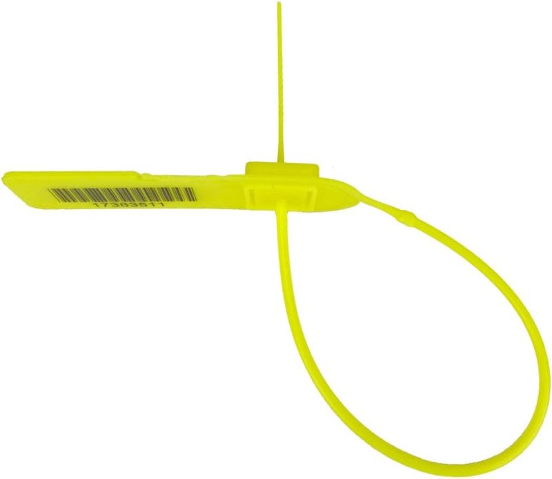 CAROUSELCHECKS Yellow Pull-Tight Barcode Security Seals 8'', 50 Seals - Image 3