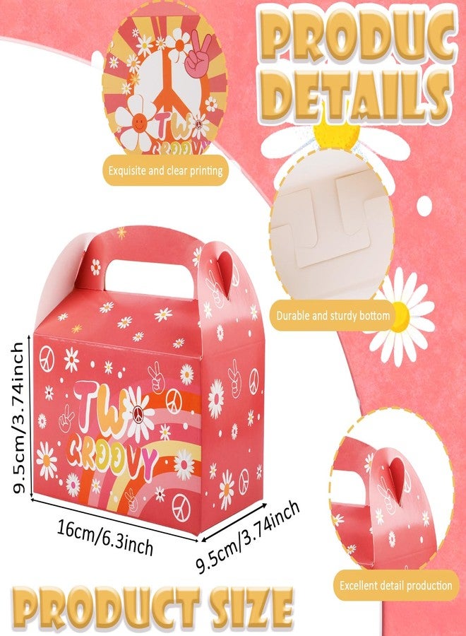 Sumalon 30 Pcs Party Favor Boxes With Handles, 6.3 Inch Foldable Paper Treat Boxes Candy Boxes, Gift Boxes Goodies Boxes for Birthday, Shower, Wedding, Party Supplies Decorations (Daisy - Image 2