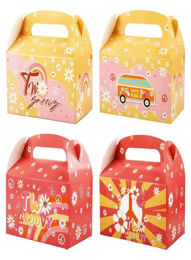 Sumalon 30 Pcs Party Favor Boxes With Handles, 6.3 Inch Foldable Paper Treat Boxes Candy Boxes, Gift Boxes Goodies Boxes for Birthday, Shower, Wedding, Party Supplies Decorations (Daisy - Image 1