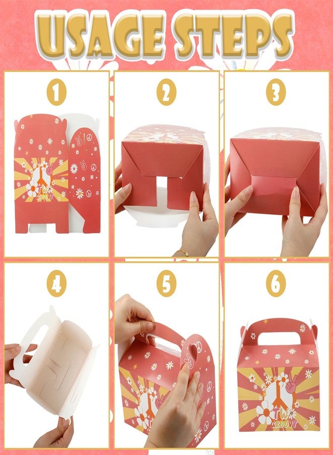 Sumalon 30 Pcs Party Favor Boxes With Handles, 6.3 Inch Foldable Paper Treat Boxes Candy Boxes, Gift Boxes Goodies Boxes for Birthday, Shower, Wedding, Party Supplies Decorations (Daisy - Image 4