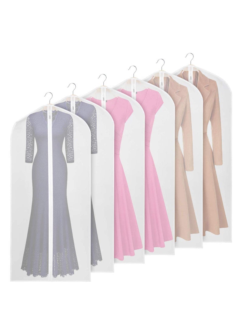 Univivi Univivi Clear Garment Bags for Hanging Clothes 60 inch Clear Dress Bags for Storage 6Pack Suit Cover for Long Gown Coat 