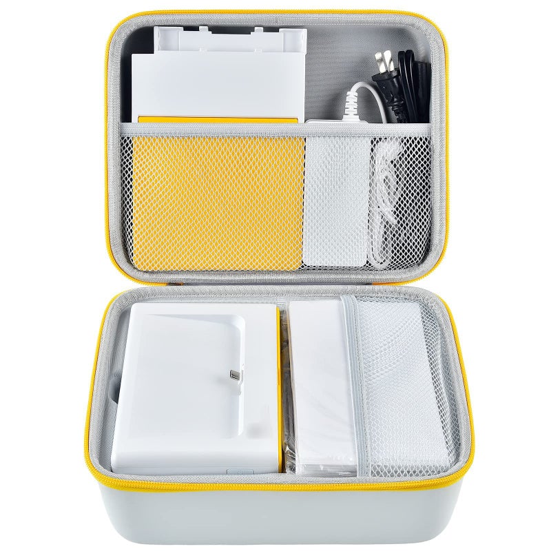 ALKOO حافظة ALKOO لطابعة الصور الفورية KODAK Dock Plus 4PASS (4x6 بوصة)، حاملة تخزين لخرطوشة إعادة التعبئة وورق الصور/ملحقات الشاحن - صندوق فقط (أبيض) - Image 1