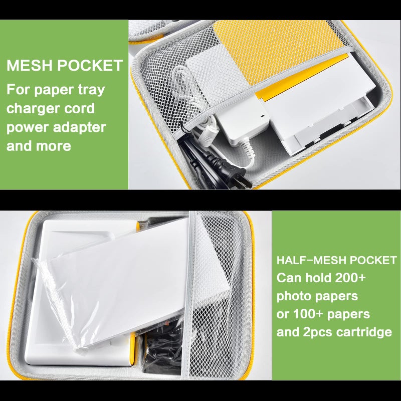 ALKOO حافظة ALKOO لطابعة الصور الفورية KODAK Dock Plus 4PASS (4x6 بوصة)، حاملة تخزين لخرطوشة إعادة التعبئة وورق الصور/ملحقات الشاحن - صندوق فقط (أبيض) - Image 3
