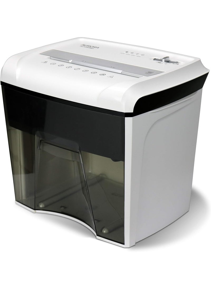 AURORA Aurora AU1285MD Compact DesktopStyle High Security 12Sheet MicroCut Paper and CDCredit CardJunk Mail Pullout Basket Shredder WhiteBlack  - Image 1