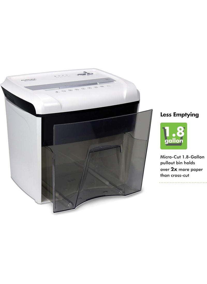 AURORA Aurora AU1285MD Compact DesktopStyle High Security 12Sheet MicroCut Paper and CDCredit CardJunk Mail Pullout Basket Shredder WhiteBlack  - Image 4