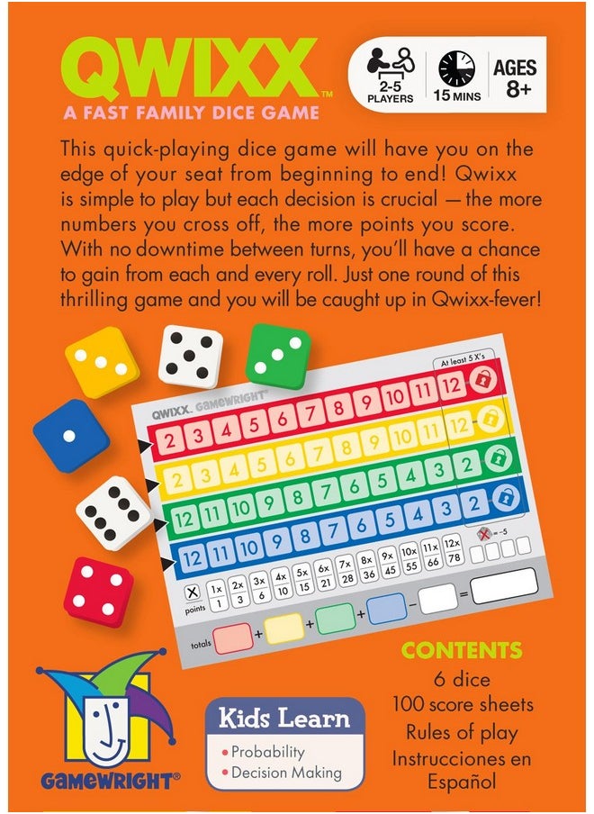Gamewright Qwixx With 600 Replacement Score Pads  - Image 4