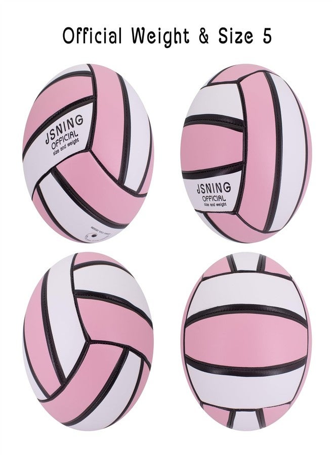 JSNING Pink Volleyball,Soft Touch,Volley lite for Outdoor Indoor Beach Game,Official Size 5,Classical Minimalist Design - Image 2