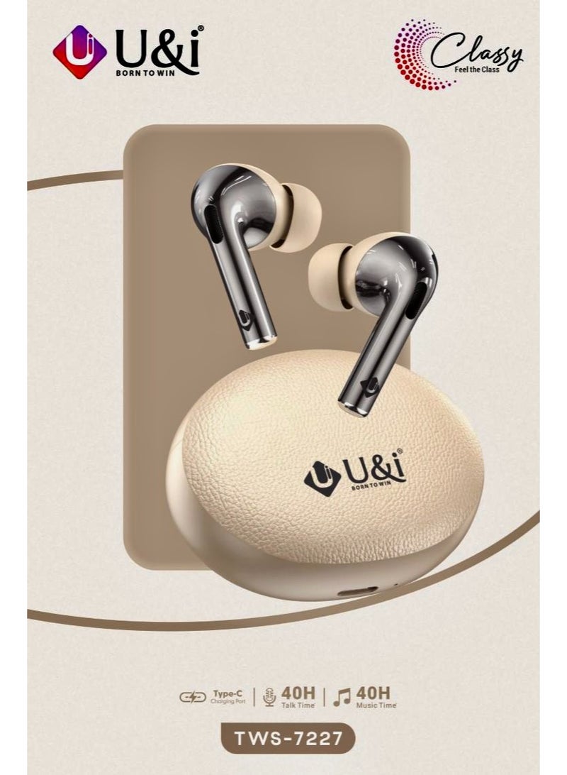 U&i سماعات أذن لاسلكية حقيقية (سلسلة أنيقة) - بلوتوث 5.4، 40 ساعة وقت تشغيل، تقنية ميكروفون رباعي للصوت عالي الدقة، باس عميق، تحكم باللمس الذكي وشحن سريع عبر Type-C للسير، الصالة الرياضية - Image 3