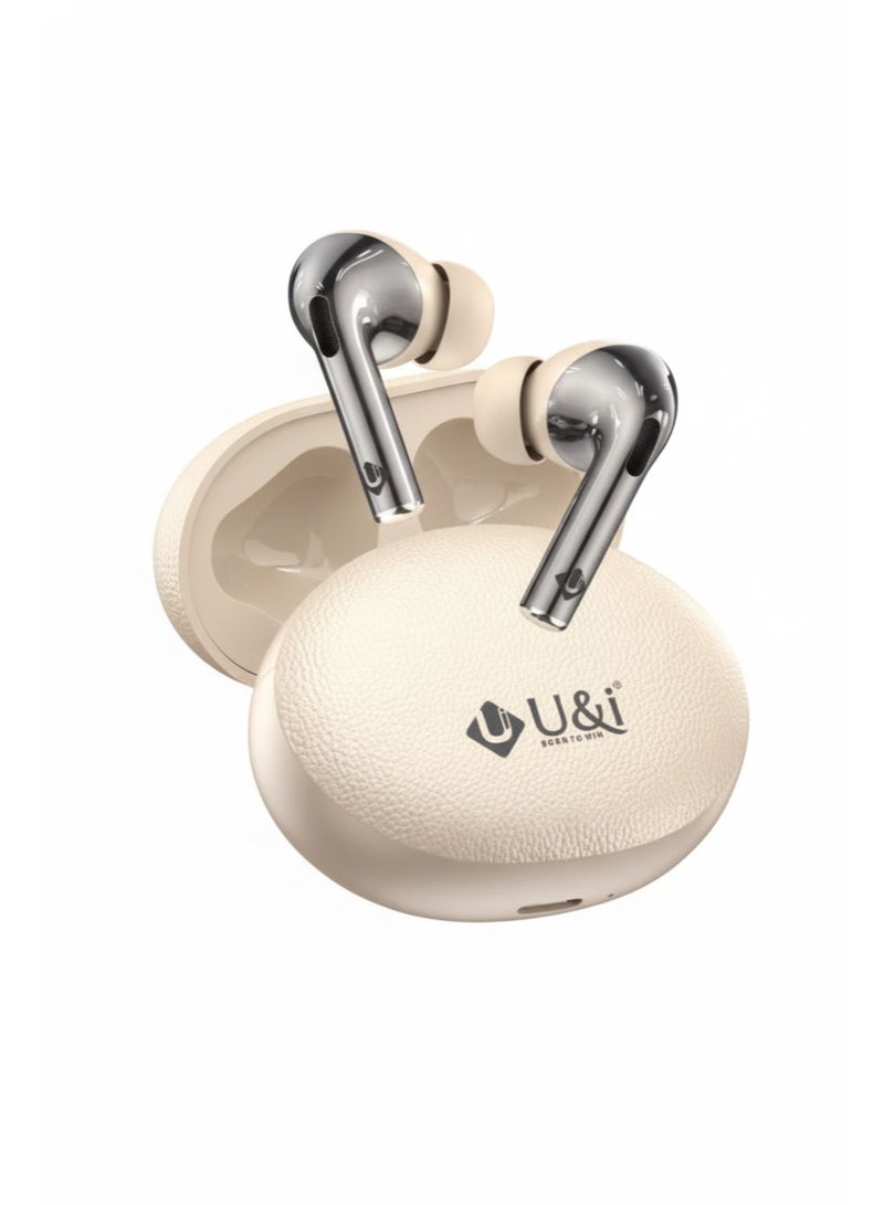 U&i سماعات أذن لاسلكية حقيقية (سلسلة أنيقة) - بلوتوث 5.4، 40 ساعة وقت تشغيل، تقنية ميكروفون رباعي للصوت عالي الدقة، باس عميق، تحكم باللمس الذكي وشحن سريع عبر Type-C للسير، الصالة الرياضية - Image 1