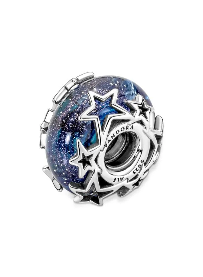 باندورا Galaxy Blue & Star Murano Charm