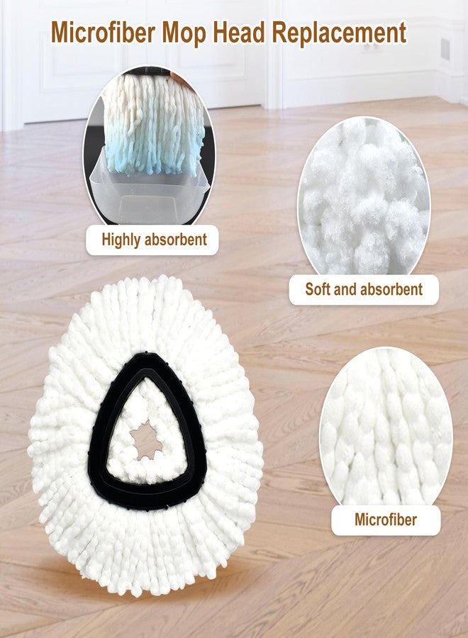 Heuihm 6 Pack Mop Heads Replacements for Ocedar EasyWring 1 Tank, Spin Mop Replacement Head, Include 4 O Cedar Mops Replace Heads, 1 Scrubber Brush and 1 Mopping Base for Cleaning(Not Include Bucket) - Image 5