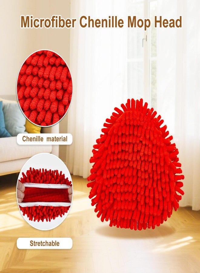 Heuihm 6 Pack Mop Heads Replacements for Ocedar EasyWring 1 Tank, Spin Mop Replacement Head, Include 4 O Cedar Mops Replace Heads, 1 Scrubber Brush and 1 Mopping Base for Cleaning(Not Include Bucket) - Image 4