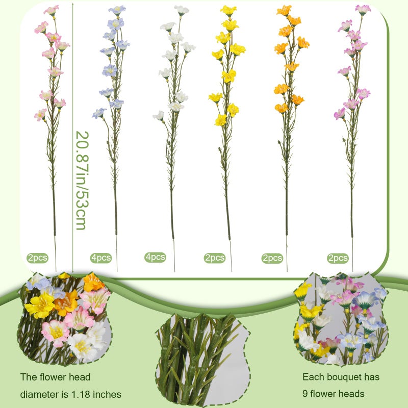 CITYES 16Pcs Artificial Wildflowers with Stems Bulk Silk Spring Flowers Floral Picks Multicolor Fake Forsythia Branches Faux Wildflowers Arrangements for Home Decor Indoor Outdoor Wedding Centerpieces - Image 2