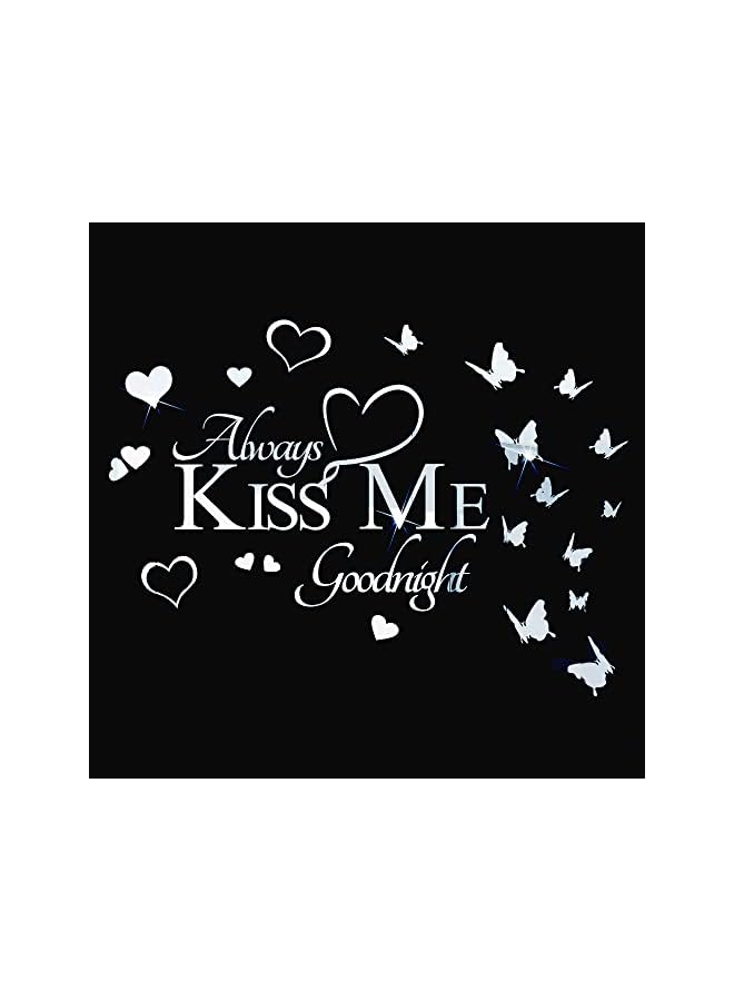S-TOP Butterfly Wall Sticker, Silver, Love Quotes Wall Decal, 3D Specular Butterflies Heart Acrylic Art Murals Home Decoration for Living Room Office Bathroom - Image 3