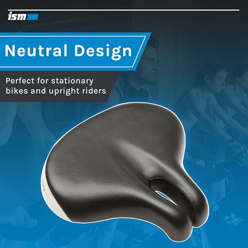 ISM Berkley Comfortable Bike Seat for Men and Women - Noseless Bike Seat Comfort for Beach Cruisers, Stationary, and Hybrid Bikes Designed to Reduce Numbness - Wide and Thick Padded Bicycle Saddle - Image 4