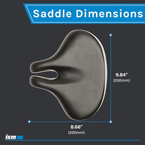 ISM Berkley Comfortable Bike Seat for Men and Women - Noseless Bike Seat Comfort for Beach Cruisers, Stationary, and Hybrid Bikes Designed to Reduce Numbness - Wide and Thick Padded Bicycle Saddle - Image 3
