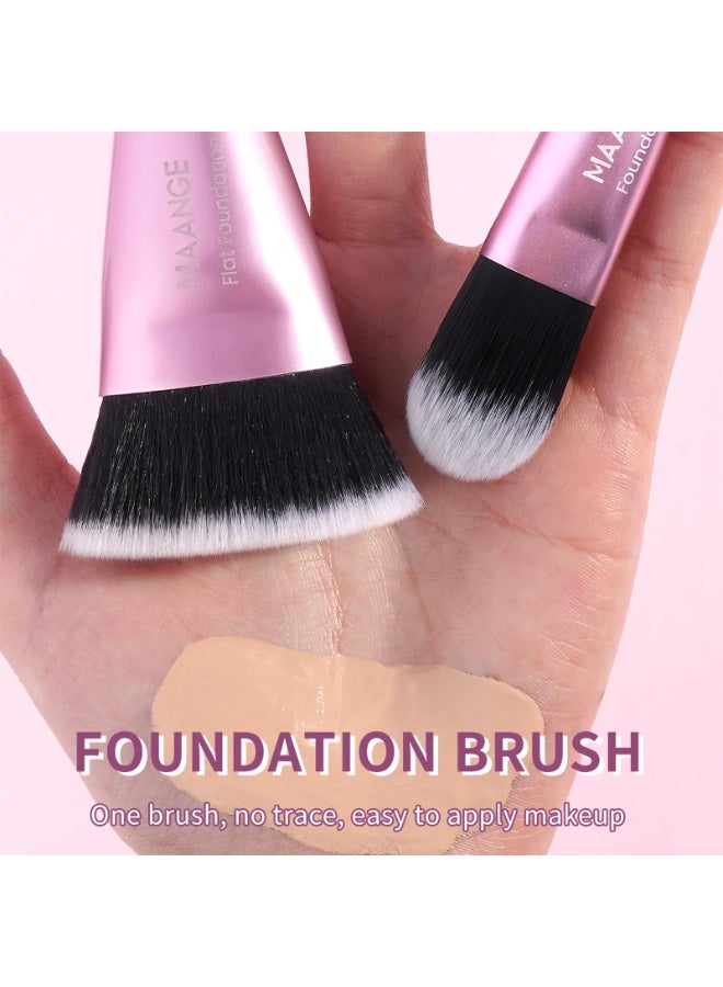 مانجي مجموعة فرش مكياج احترافية من ماانج، مكونة من 20 قطعة مع حقيبة، مجموعة فرش كريم أساس كابوكي صناعية فاخرة للوجه - Image 2