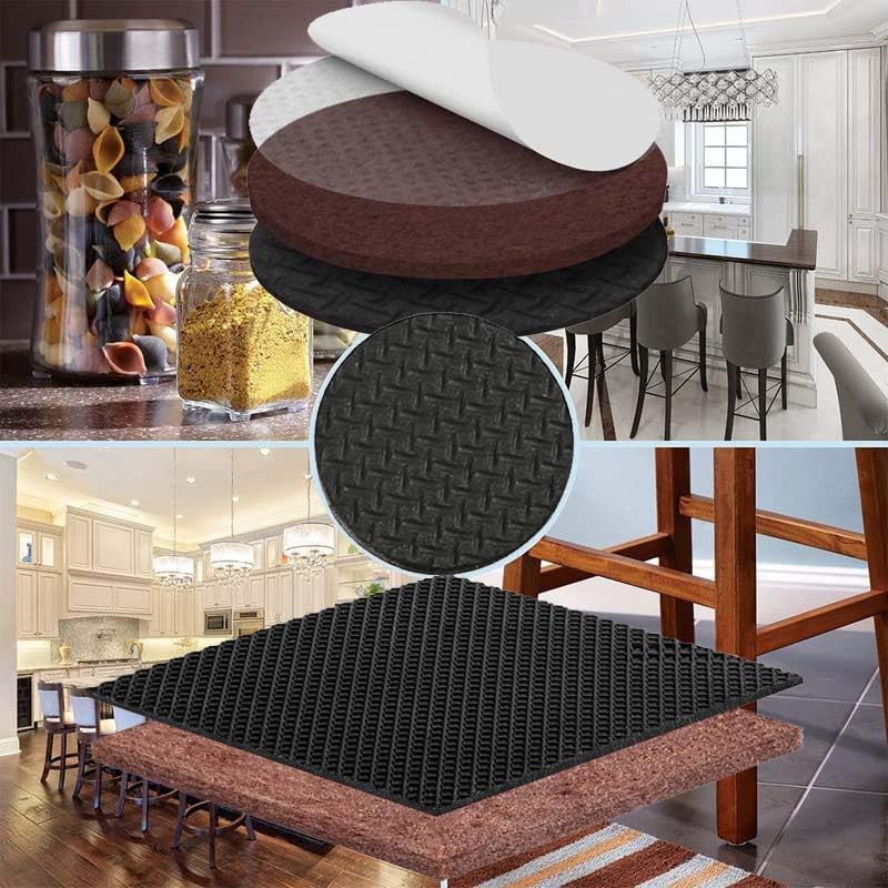 DIY Crafts 4, 3X3 INCH Square, 4 Pcs, 75mm, 3 INCH 3X3 Square, Non Slip Furniture Wall Glass Pads/Gripper Self Adhesive Rubber Floor Protectors, Wood Floors Furniture Pads Floor(4, 3X3 INCH Square) - Image 1