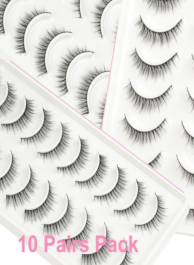 EMEDA False Eyelashes Natural Look 10mm Short Very Small False Lashes Wispy with 0.10mm Thin Band Every Day Naturales Fake Eye Lash Strips 10 Pairs Pack by EMEDA (FR105) - Image 5