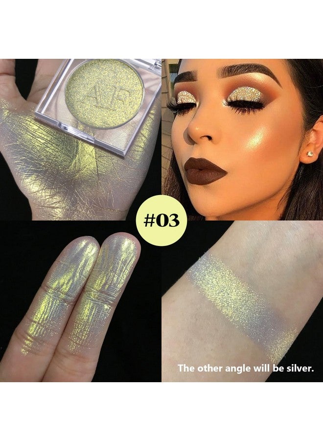 BEUSELF Highlighter Makeup Contour Palette, Gold Silver Duochrome Iluminadores De Maquillaje Metallic Cheek Highlighter Luminizer, Lightweight Shimmer Smooth Baked Powder Sparkly Glow Highlighting, Vegan #03  - Image 3