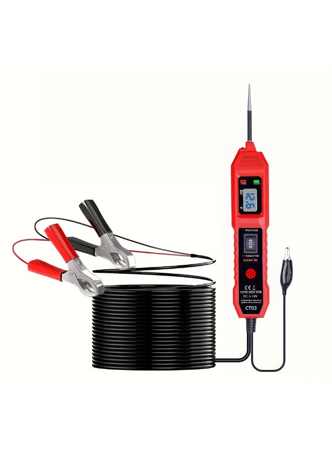 HOMESTAR Multifunctional Car Circuit Tester, Digital Display Short Circuit Finder, 6-24V AC/DC Car Power Tester, Component Activation Electrical Tester for Trailer Lights Testing/Continuity Testing - Image 1