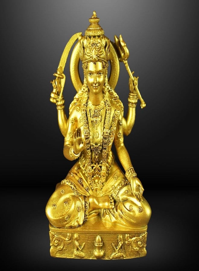 NEEANN Santoshi Maa Murti for Home Temple | 4.5 Inch Polystone Idol | Devi Statue for Pooja, Mandir, Home Decor | Brass Colour, Antique Silver & White Colour (Brass Color) - Image 1