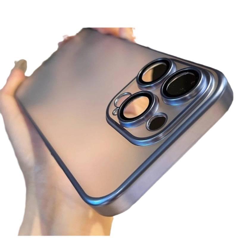 LS غطاء واقي بPC لـ iPhone 14 / 14 Plus / 14 Pro / 14 Pro Max مع مقاوم للصدمات وحماية من السقوط مع مقاوم للصدمات مع ملمس ناعم مع لمسة نهائية غير لامعة باللون Silver باللون الفضي - Image 5