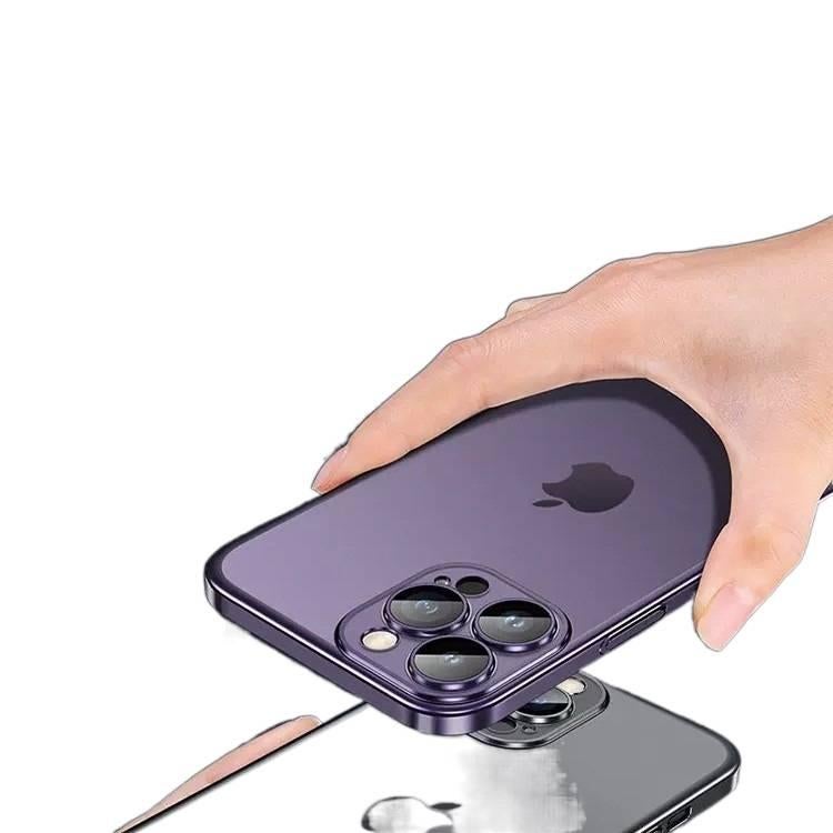 LS غطاء واقي بPC لـ iPhone 14 / 14 Plus / 14 Pro / 14 Pro Max مع مقاوم للصدمات وحماية من السقوط مع مقاوم للصدمات مع ملمس ناعم مع لمسة نهائية غير لامعة باللون Silver باللون الفضي - Image 2