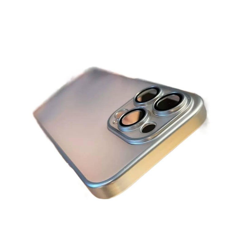 LS غطاء واقي بPC لـ iPhone 14 / 14 Plus / 14 Pro / 14 Pro Max مع مقاوم للصدمات وحماية من السقوط مع مقاوم للصدمات مع ملمس ناعم مع لمسة نهائية غير لامعة باللون Silver باللون الفضي - Image 1