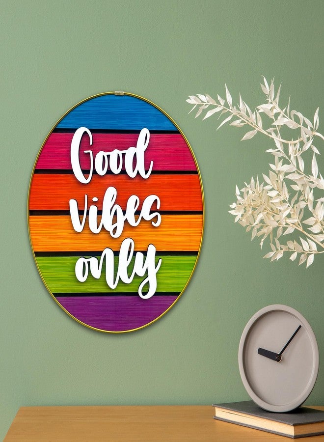 IT2M Wooden Framed Good Vibes Only Decorative Wall Plate for Home Décor | Wall Décor Items | Home Decoration (IT3DR3) - Image 5
