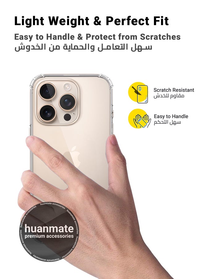 huanmate Apple iPhone 16 Pro Shock Proof Case Ultra Clear Durable Silicone Back Cover Scratch Dust Smudge Protection Accurate Cutouts Everyday Use Home Outdoor Protection - Image 3