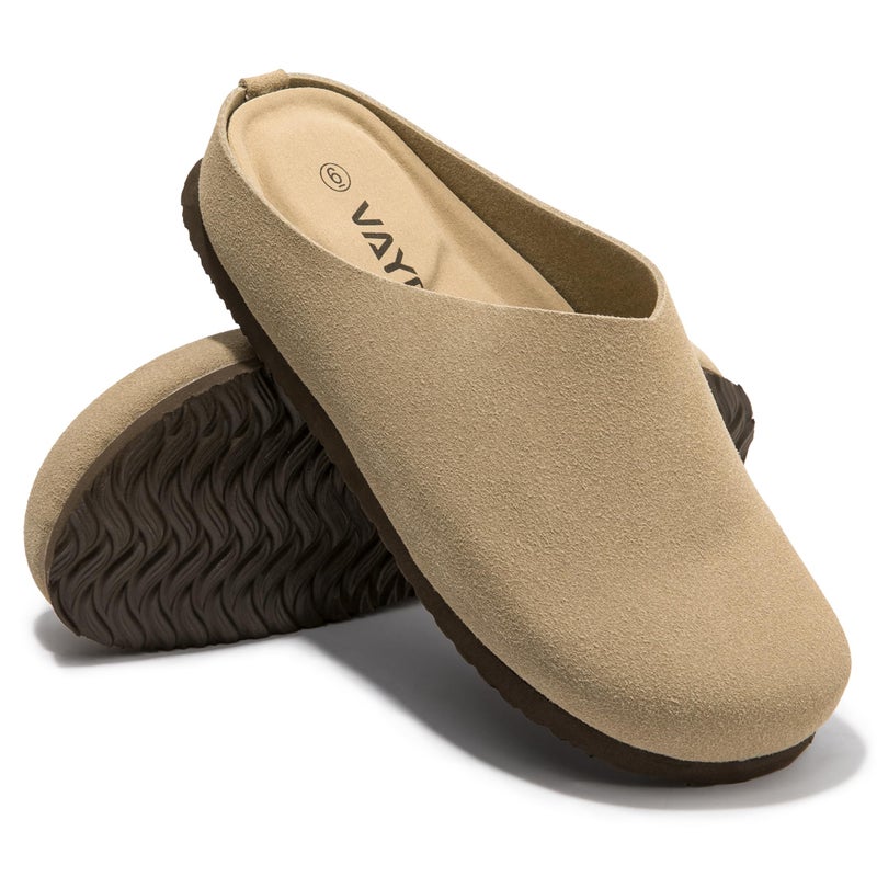 Vayfio Women's Solid Color Clog Slip-On Shoes - Classic Minimalist Mules, Comfortable All-Day Wear for Indoor & Outdoor Khaki 08 - Image 4
